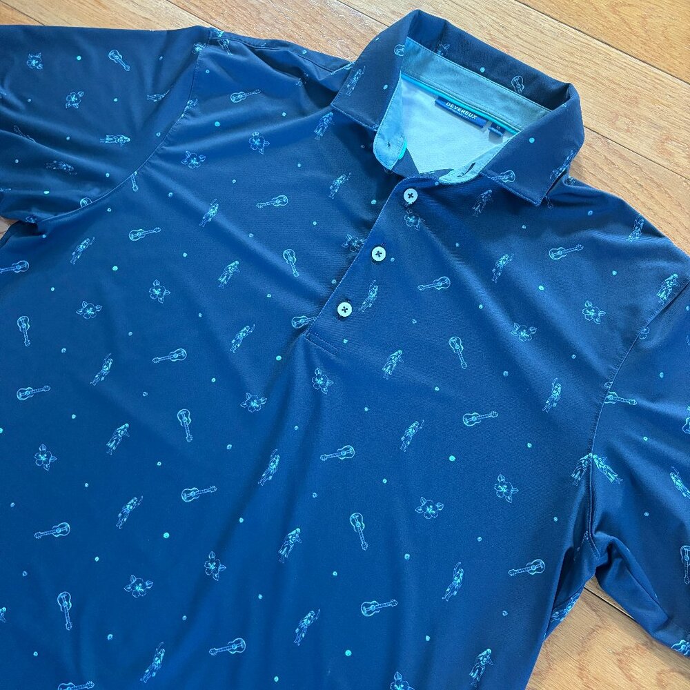 Devereux Polo Golf Shirt Mens M‎ Wingwam 1929 Short Sleeve Tropical Alohan Print